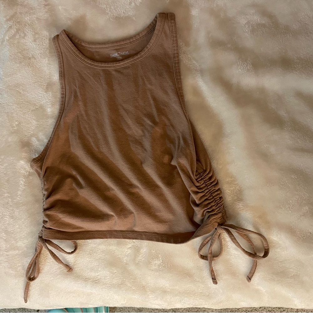 Tan Social Tourist Crop Top